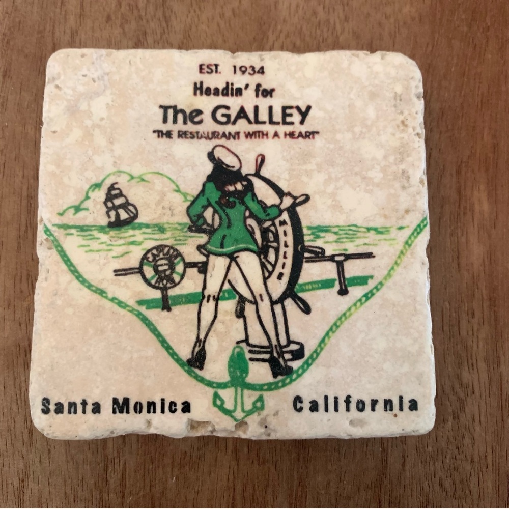 Marble "Vintage" Coaster - Green and Cream